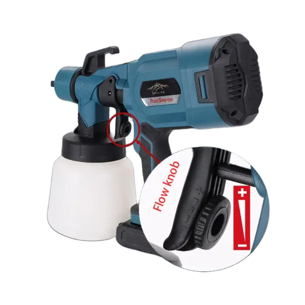 24V Battery Powered Automatic HVLP Cordless Paint Sprayer Gun - Imagen 6